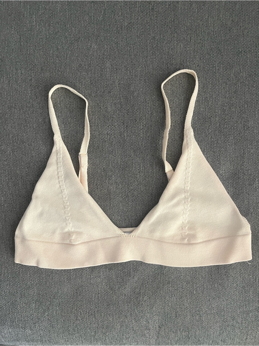 ZARA NWOT  Knitted Cream Wireless Triangle Bralette - Women Intimates